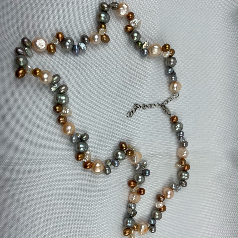 Multi-color Simulated Pearl Necklace